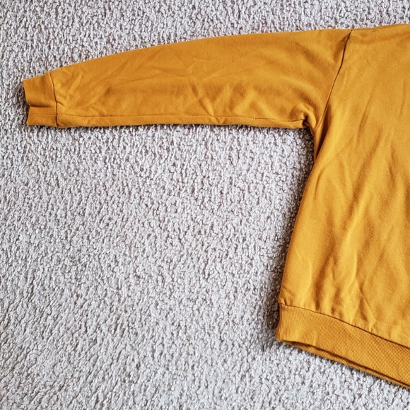 Cute Disney x H&M Cotton Sweatshirt Black Mickey Mouse Icon Mustard Yellow - Picture 6 of 12